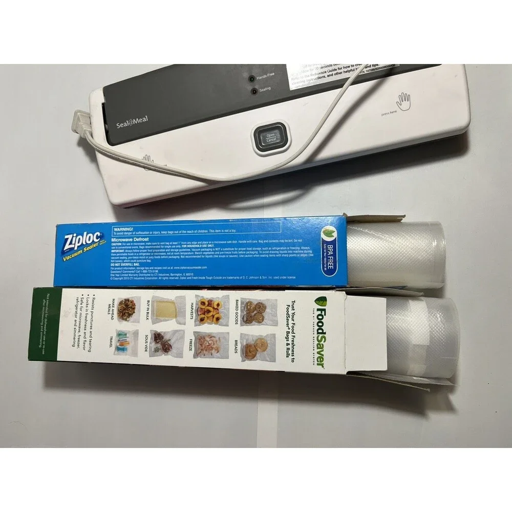 Seal A Meal Vacuum Sealer White Gray Tested 2 Partial Rolls Vacuum Sealer